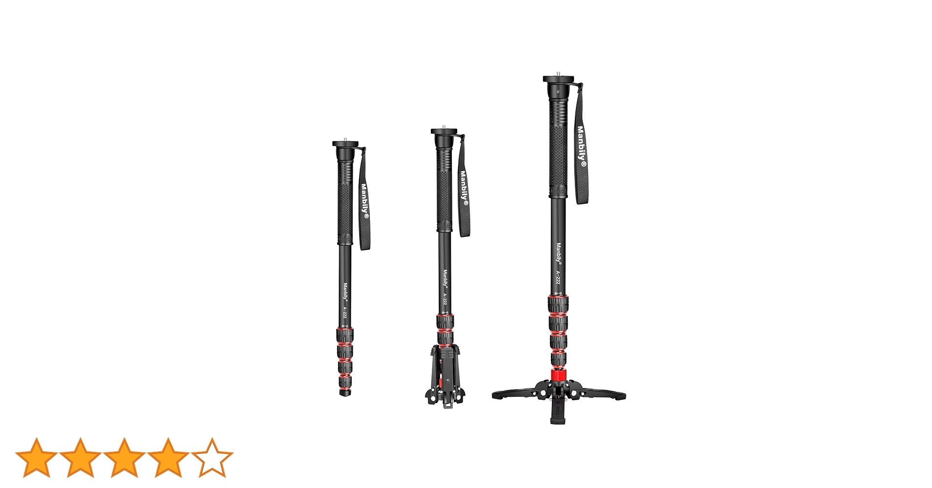 Amazon | Manbily 一脚 自立式 軽量 170cm アルミ一脚 コンパクト 5